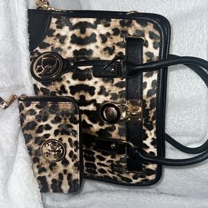 Dasein Cheetah Print Purse Set